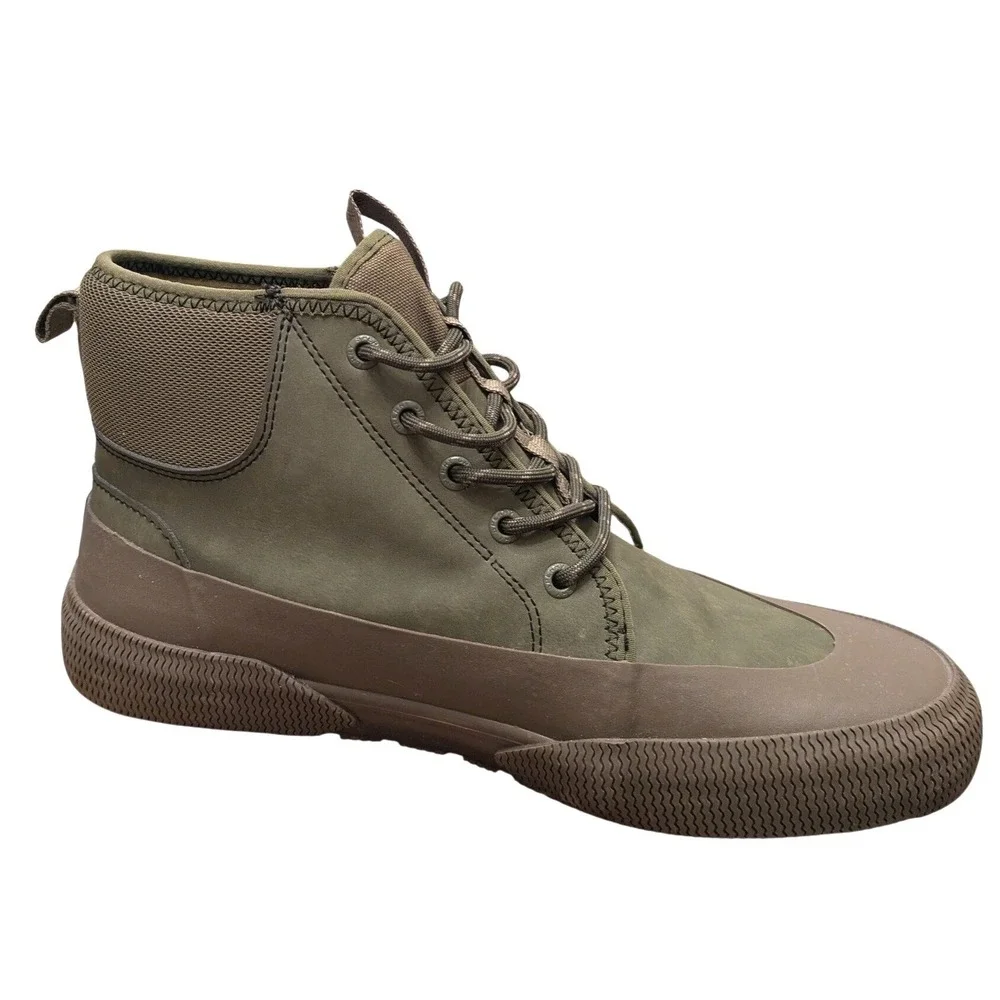 Sperry Mens Halyard Storm Boot Olive Green STS24431 Size 10 High Top Boot Duck
